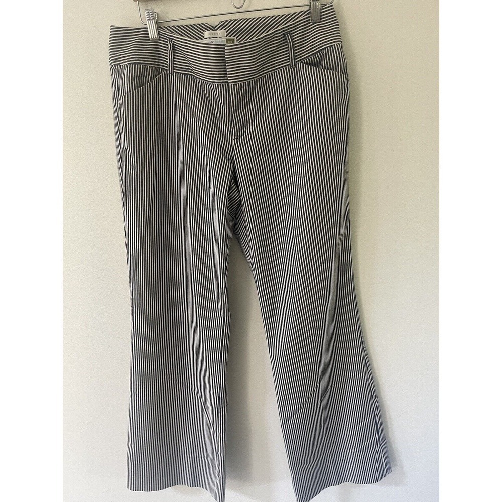 Old Navy Womens Stretch Striped Low Waist Cotton Blend Size 10 Wide Leg Pants